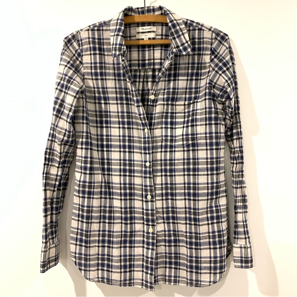 Madewell Plaid Cotton Slim Shirt